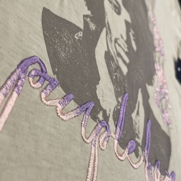 ~ NEW w/tags, XL Jimi Hendrix Tshirt Embroidery Purple Haze Pink Purple Gray Tan - Picture 3 of 16